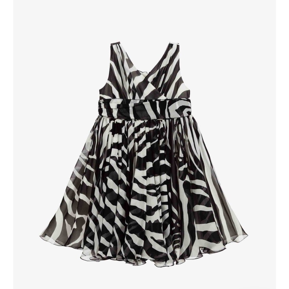 Dolce & Gabbana Zebra Print Sleeveless Sundress